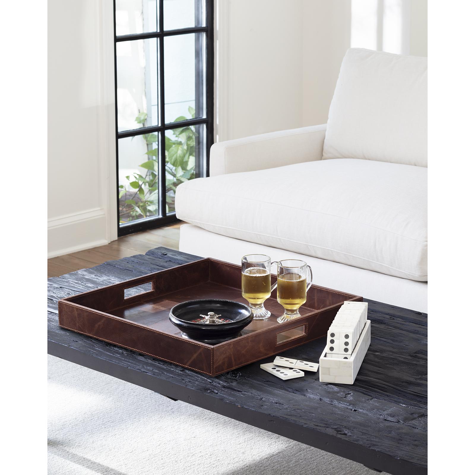 Derby Square Tray (Leather) | Regina Andrew Detroit